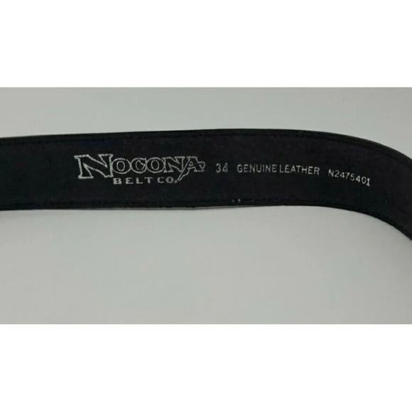 Nocona Mens Ranger Western Belt Cowboy Brown Leather Size 34 N2475401 NO BUCKLE - Picture 6 of 10